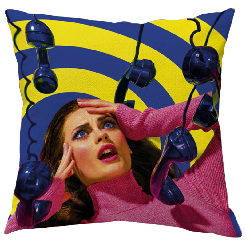 Декоративная подушка Seletti Cushion Phone Желтый Синий Розовый Декоративная подушка Seletti Cushion Phone Желтый Синий Розовый в Тюмени | Loft Concept