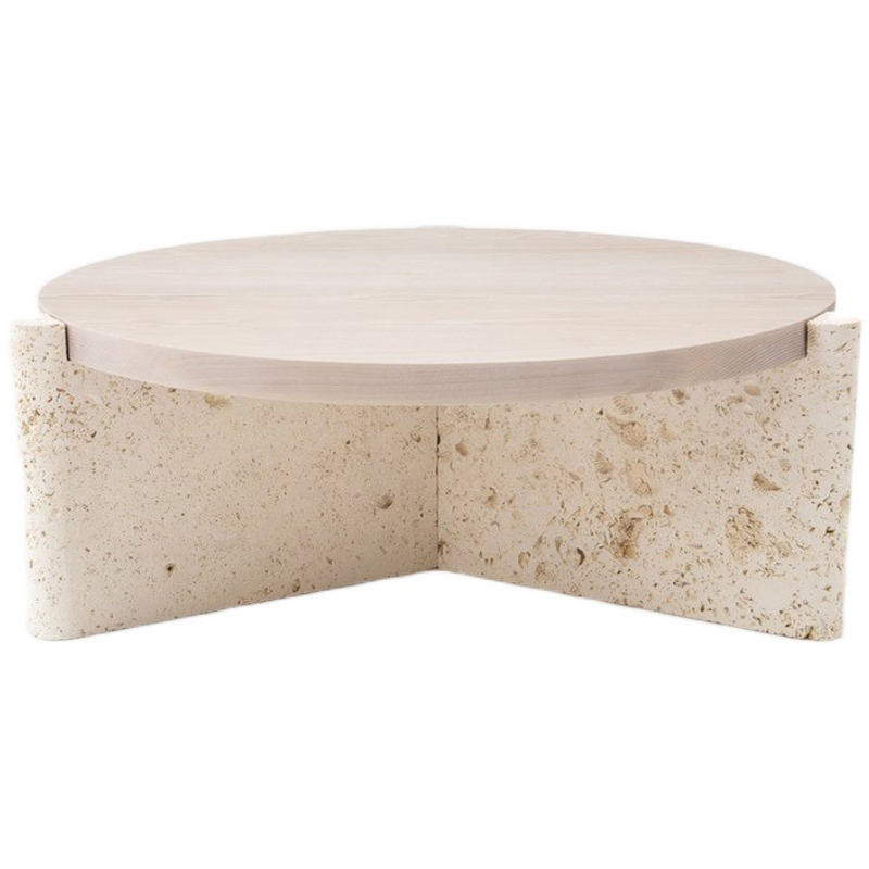 Кофейный стол Isla Travertine Coffee Table Бежевый Кофейный стол Isla Travertine Coffee Table Бежевый в Тюмени | Loft Concept