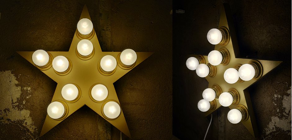Настенный светильник Star золотая звезда Настенный светильник Star золотая звезда - Loft-Concept в Тюмени