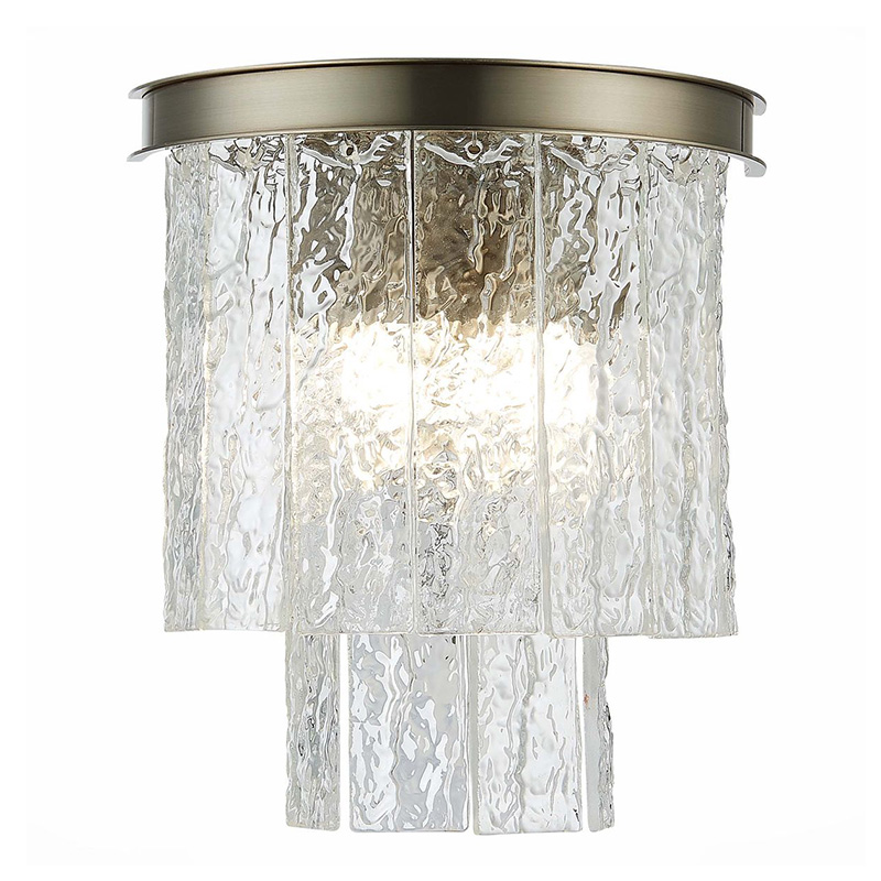 Бра Renea Textured Glass Wall Lamp Nickel Никель Прозрачное Стекло Бра Renea Textured Glass Wall Lamp Nickel Никель Прозрачное Стекло в Тюмени | Loft Concept