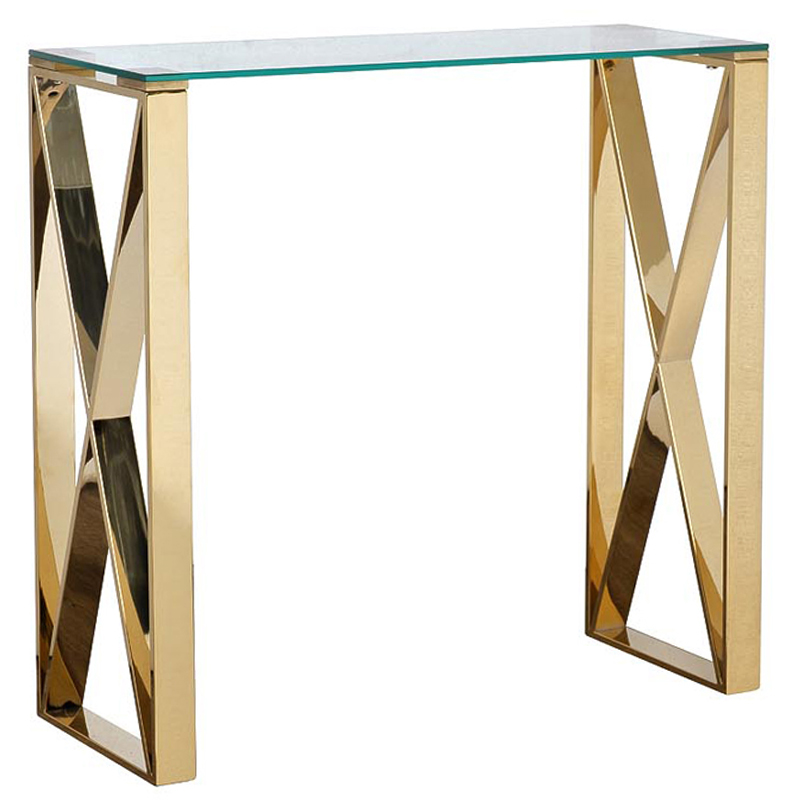 Консоль Golden Luxury II Console Золотой Прозрачное Стекло Консоль Golden Luxury II Console Золотой Прозрачное Стекло в Тюмени | Loft Concept