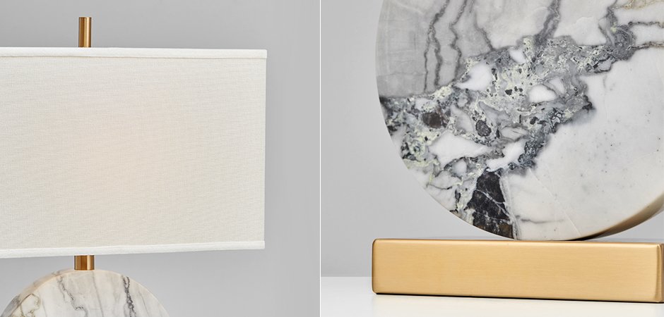 Настольная лампа Lua Grande Table Lamp gray marble Настольная лампа Lua Grande Table Lamp gray marble - Loft-Concept в Тюмени
