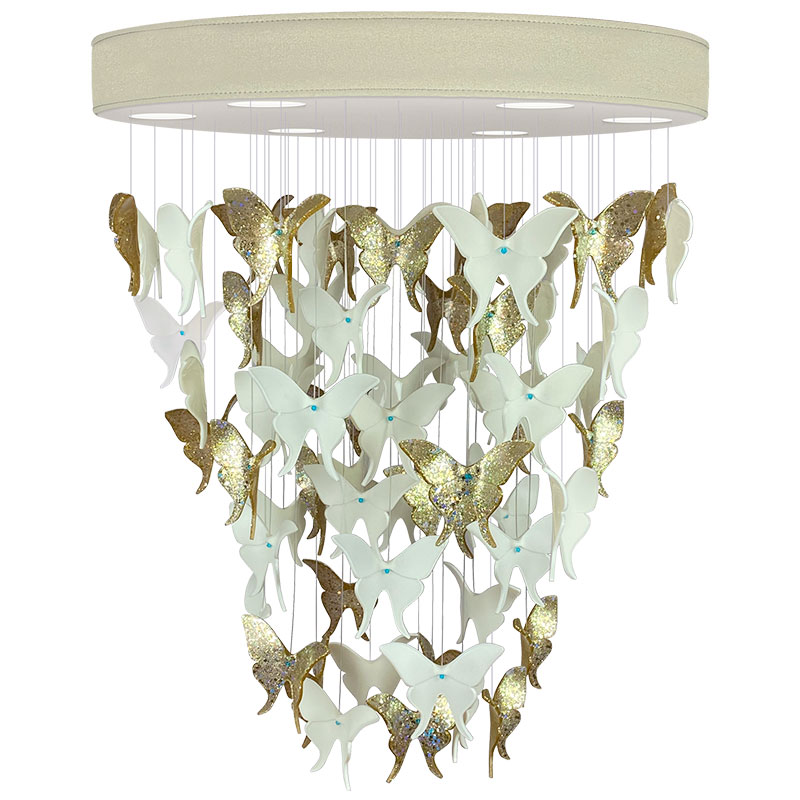 Люстра Золотые Бабочки Жемчужно-серая база Night Butterflies Chandelier Gold Бежево-серый Белый Золотой Люстра Золотые Бабочки Жемчужно-серая база Night Butterflies Chandelier Gold Бежево-серый Белый Золотой в Тюмени | Loft Concept