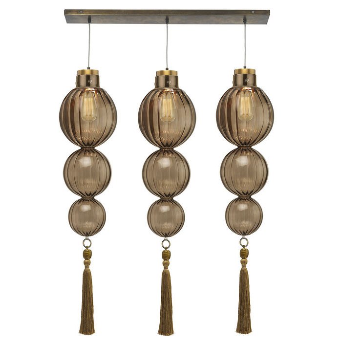 Люстра Heathfield Lighting - Medina Linear 3 Chandelier Хром Латунь Прозрачный Коричневый Голубой Люстра Heathfield Lighting - Medina Linear 3 Chandelier Хром Латунь Прозрачный Коричневый Голубой в Тюмени | Loft Concept