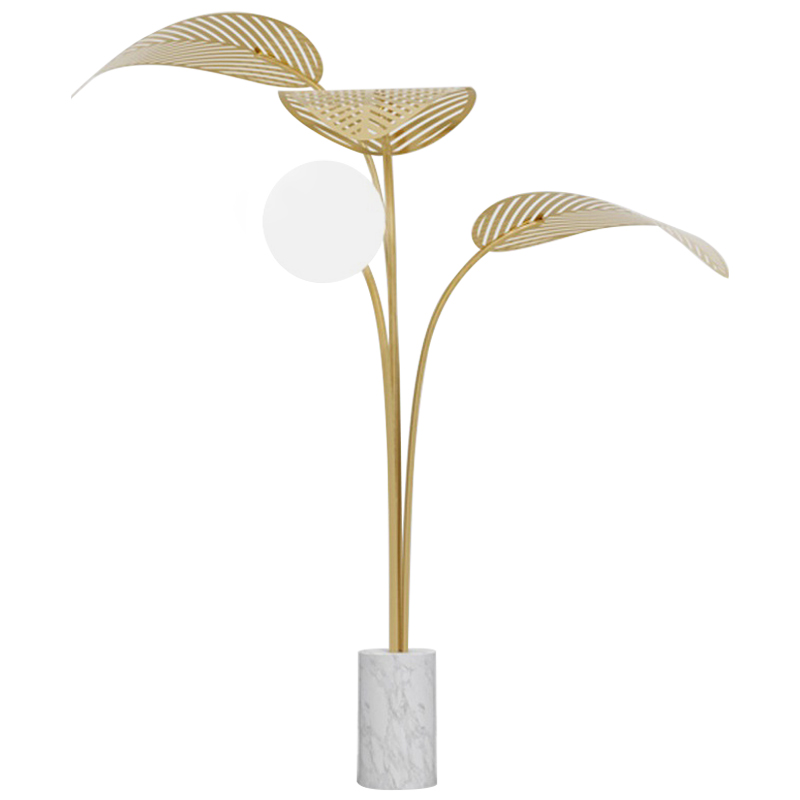 Торшер Palm Tree Light One Floor Lamp Золотой Белый Белый Мрамор Bianco Торшер Palm Tree Light One Floor Lamp Золотой Белый Белый Мрамор Bianco в Тюмени | Loft Concept