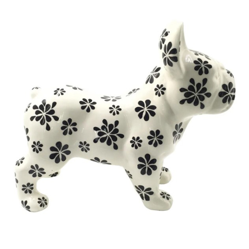 Статуэтка Bulldog black petals Белый Черный Статуэтка Bulldog black petals Белый Черный в Тюмени | Loft Concept
