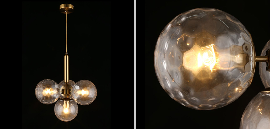 Люстра Bubble Glass с рельефным стеклом Люстра Bubble Glass с рельефным стеклом - Loft-Concept в Тюмени