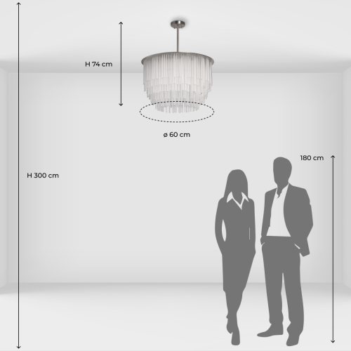 Люстра круглая с прозрачными стеклянными трубками Nembus в Тюмени