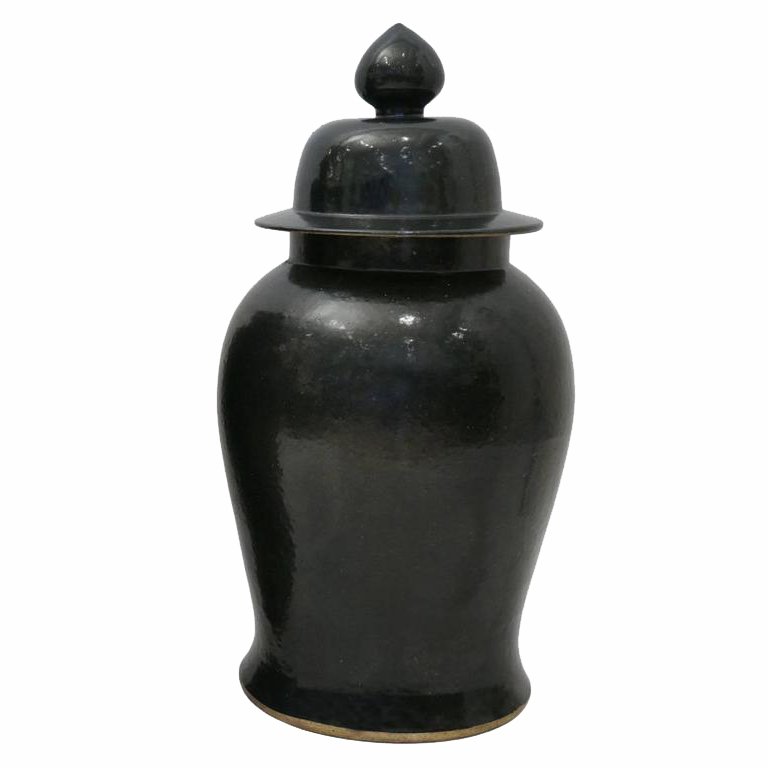 Ваза Black Ceramic Chinese Jars with Lids Черный Ваза Black Ceramic Chinese Jars with Lids Черный в Тюмени | Loft Concept
