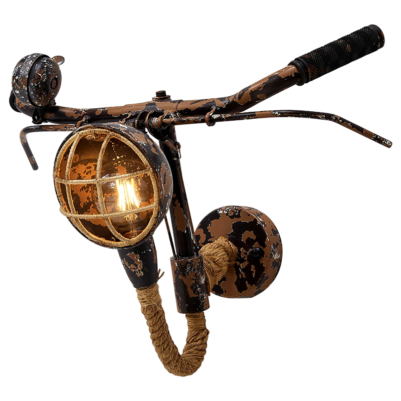 Бра Bicycle Handlebar Wall Lamp Коричневый Коричневый винтаж Бра Bicycle Handlebar Wall Lamp Коричневый Коричневый винтаж в Тюмени | Loft Concept