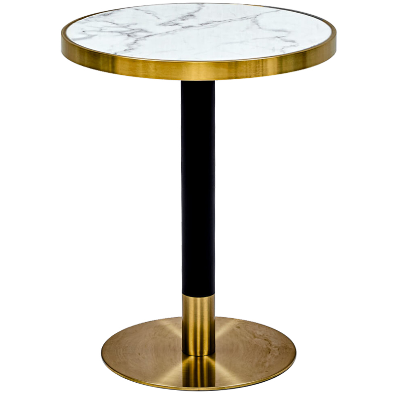 Обеденный стол Paco Dinner Table 60 Белый Глянцевое золото Черный Обеденный стол Paco Dinner Table 60 Белый Глянцевое золото Черный в Тюмени | Loft Concept