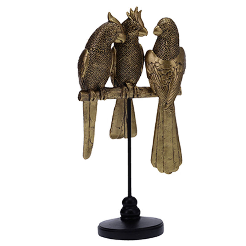 Статуэтка Three Golden Parrots Золотой Черный Статуэтка Three Golden Parrots Золотой Черный в Тюмени | Loft Concept
