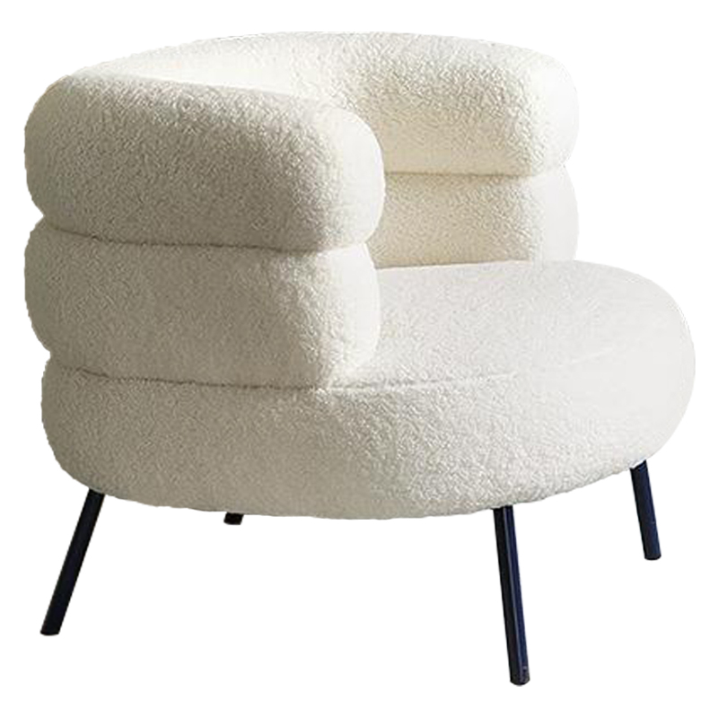 Кресло Boyle White Boucle Armchair Белый Черный Кресло Boyle White Boucle Armchair Белый Черный в Тюмени | Loft Concept