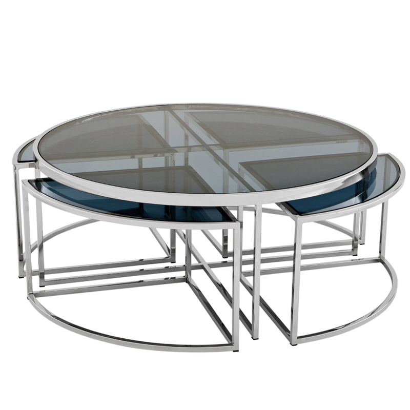 Кофейный стол Eichholtz Coffee Table Padova Stainless steel Нержавеющая сталь Стекло Смок Кофейный стол Eichholtz Coffee Table Padova Stainless steel Нержавеющая сталь Стекло Смок в Тюмени | Loft Concept
