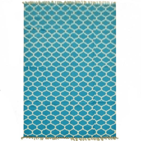 Ковер Ornament Cotton Blue 100% хлопок Голубой пастельный Ковер Ornament Cotton Blue 100% хлопок Голубой пастельный в Тюмени | Loft Concept