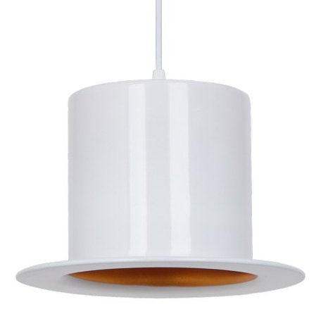 Подвесной светильник Pendant Lamp Banker Bowler Hat White I Белый Подвесной светильник Pendant Lamp Banker Bowler Hat White I Белый в Тюмени | Loft Concept