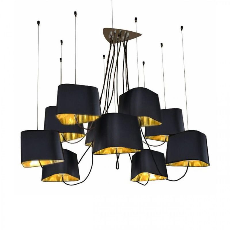 Люстра Designheure Lighting Black 10 плафонов Черный Золотой Люстра Designheure Lighting Black 10 плафонов Черный Золотой в Тюмени | Loft Concept