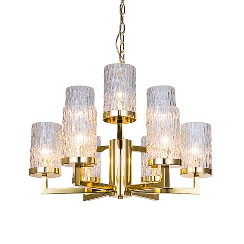 Люстра Estebe Glass Gold Chandelier 9 Прозрачный Золотой Люстра Estebe Glass Gold Chandelier 9 Прозрачный Золотой в Тюмени | Loft Concept