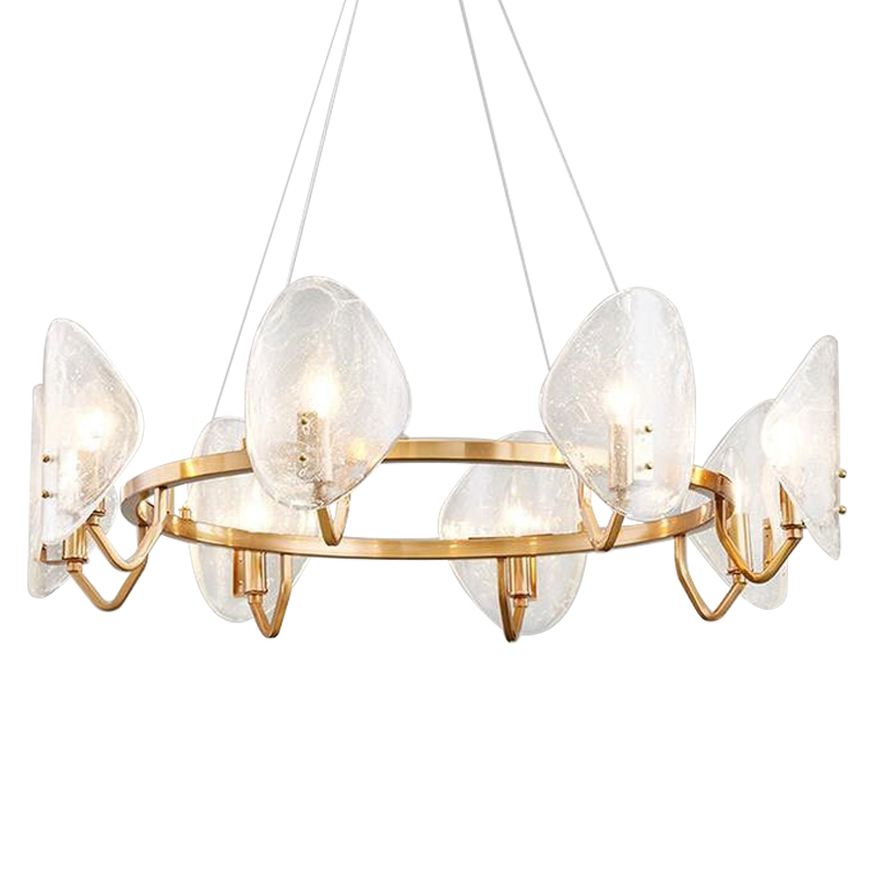 Люстра Nazaire Glass Chandelier Латунь Прозрачное Стекло Люстра Nazaire Glass Chandelier Латунь Прозрачное Стекло в Тюмени | Loft Concept