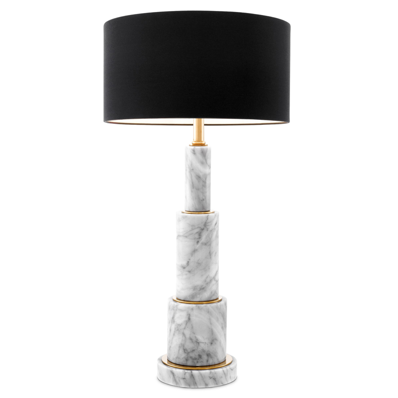 Настольная лампа Eichholtz Table Lamp Dax Белый Мрамор Bianco Черный Глянцевое золото Настольная лампа Eichholtz Table Lamp Dax Белый Мрамор Bianco Черный Глянцевое золото в Тюмени | Loft Concept