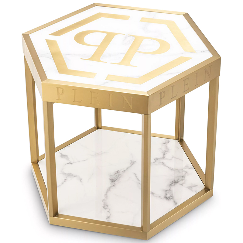 Приставной стол Philipp Plein Side Table Billionaire Золотой Белый Мрамор Bianco Приставной стол Philipp Plein Side Table Billionaire Золотой Белый Мрамор Bianco в Тюмени | Loft Concept