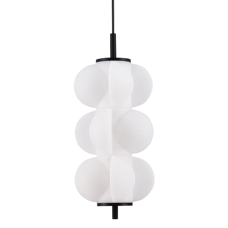 Светодиодный подвесной светильник геометрической формы с белым воздушным плафоном Glowing Cloud Белый Черный в Тюмени | Loft Concept 