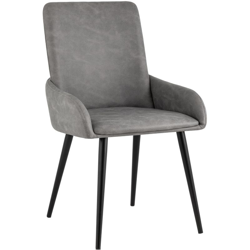 Стул Munchen Chair Серая Искусственная Замша Серый Черный Стул Munchen Chair Серая Искусственная Замша Серый Черный в Тюмени | Loft Concept