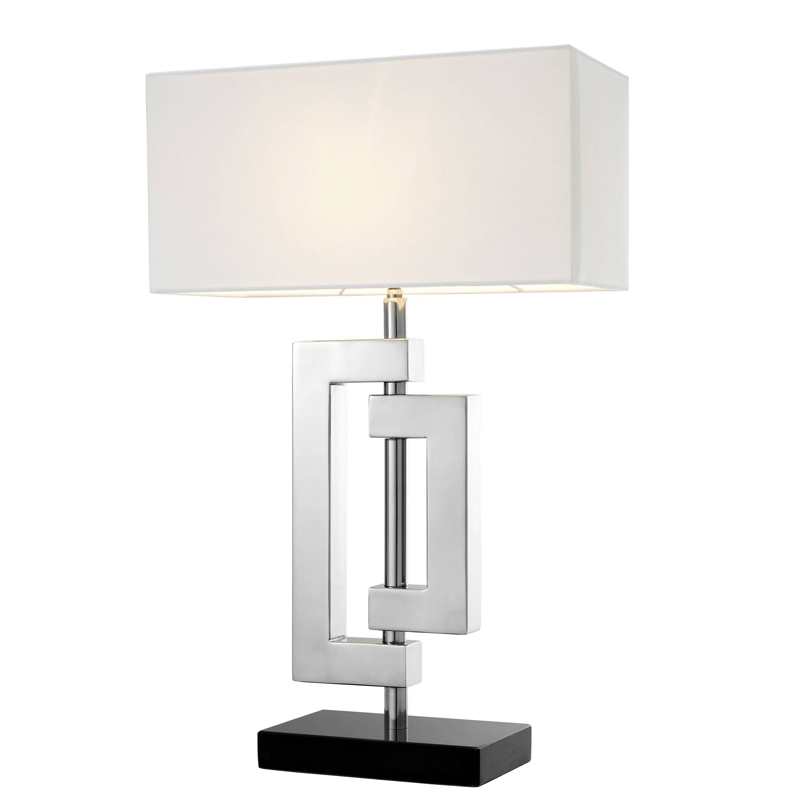 Настольная лампа Eichholtz Table Lamp Leroux stainless steel Белый Нержавеющая сталь Черный Настольная лампа Eichholtz Table Lamp Leroux stainless steel Белый Нержавеющая сталь Черный в Тюмени | Loft Concept