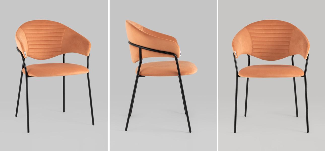 Стул Alexis Chair Оранжевый Велюр - фото