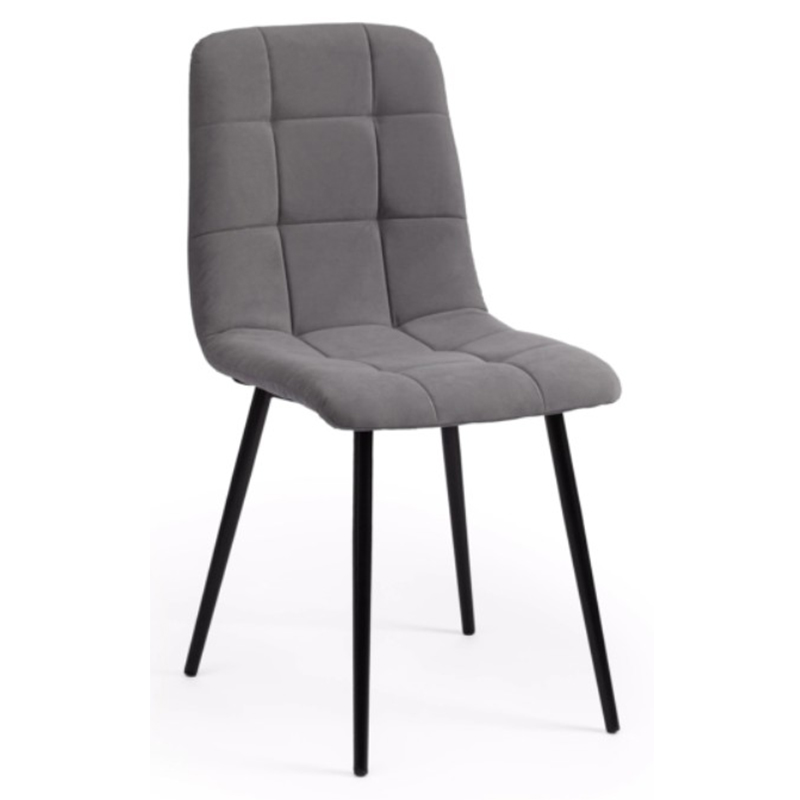Стул Nancy Velour Grey Chair Серый Черный в Тюмени | Loft Concept 