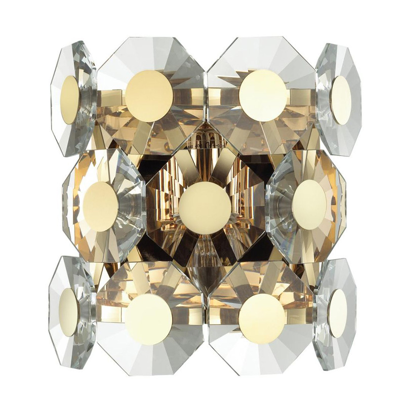 Бра Crystal Octagons Gold Золотой Прозрачное Стекло Бра Crystal Octagons Gold Золотой Прозрачное Стекло в Тюмени | Loft Concept