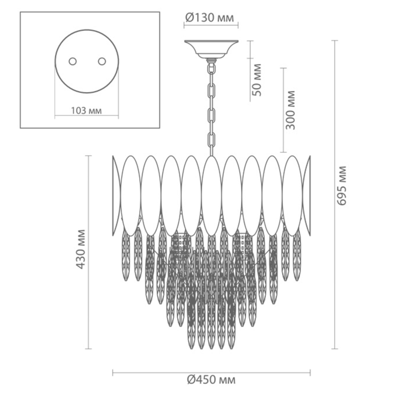 Люстра KEBO KING CHANDELIER four cascades D 45 Люстра KEBO KING CHANDELIER four cascades D 45 в Тюмени