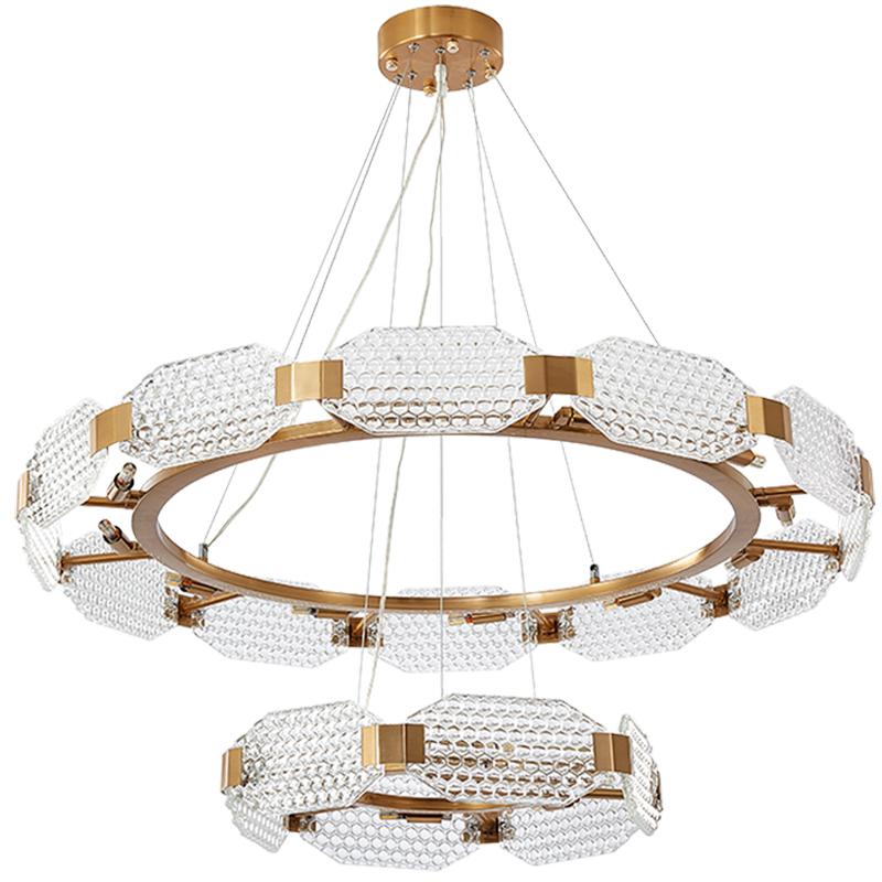 Люстра Ring shaped crystal chandelier Золотой Прозрачное Стекло Люстра Ring shaped crystal chandelier Золотой Прозрачное Стекло в Тюмени | Loft Concept