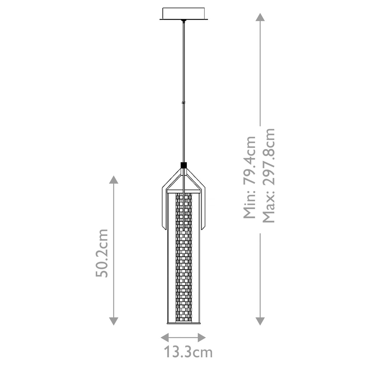 Подвесной светильник хромированного цвета с прозрачным цилиндрическим стеклянным плафоном Eurofase в Тюмени