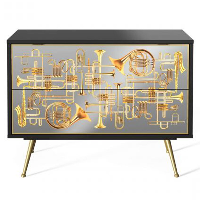 Комод Seletti Chest of Two Drawers Trumpets Золотой Черный Золотой Шампань Комод Seletti Chest of Two Drawers Trumpets Золотой Черный Золотой Шампань в Тюмени | Loft Concept