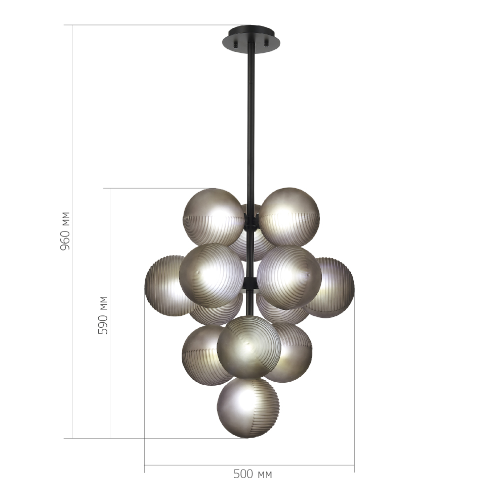 Люстра в форме виноградой грозди Inflorescence в Тюмени