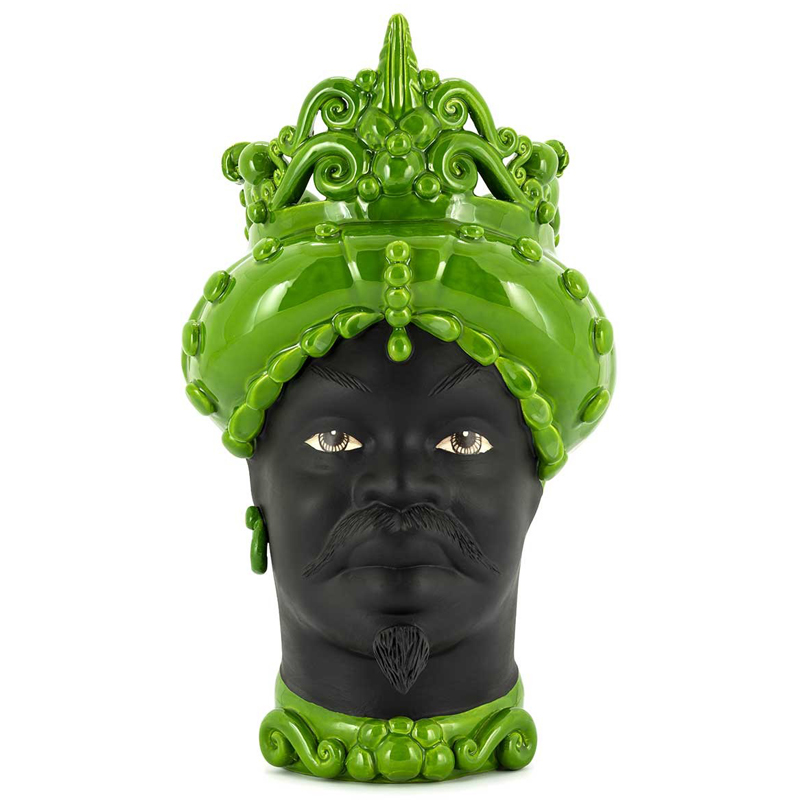 Ваза VASE MORO MAN MED. MAT Green Черный Зеленый Ваза VASE MORO MAN MED. MAT Green Черный Зеленый в Тюмени | Loft Concept