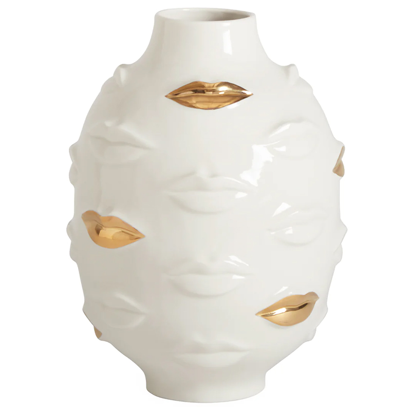 Ваза Jonathan Adler Gilded Gala Round Vase Глянцевое золото Белый Ваза Jonathan Adler Gilded Gala Round Vase Глянцевое золото Белый в Тюмени | Loft Concept
