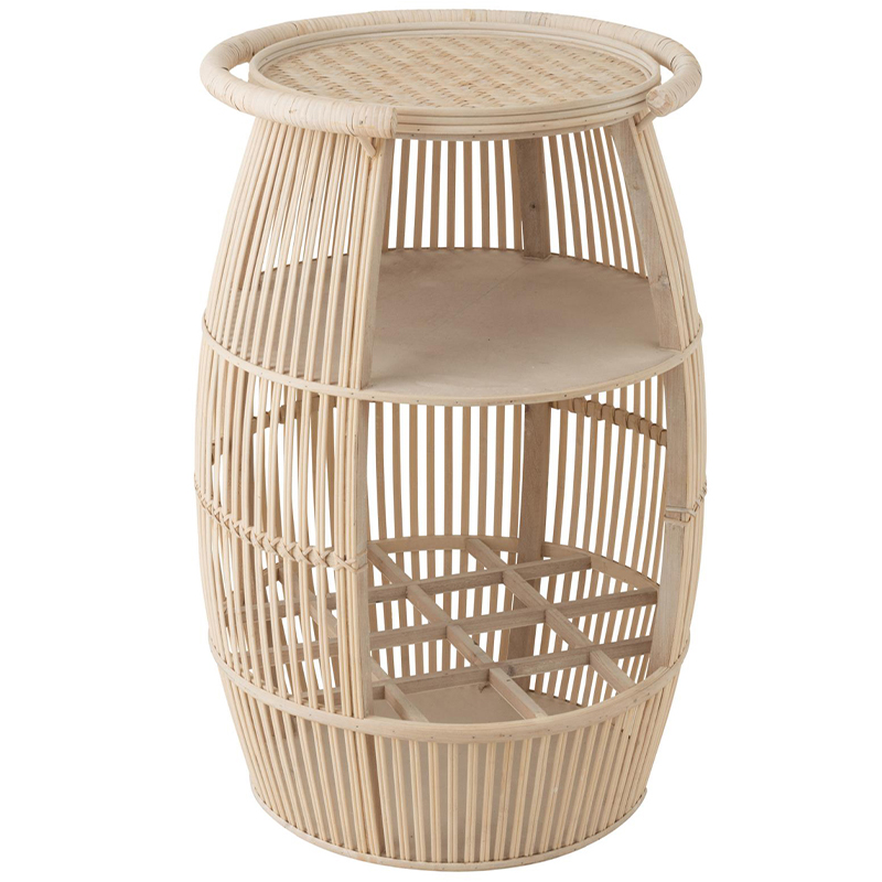 Круглый приставной стол из ротанга Lowe Wicker Side Table Бежевый Круглый приставной стол из ротанга Lowe Wicker Side Table Бежевый в Тюмени | Loft Concept