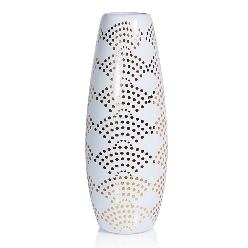 Ваза Amory Vase gold dots Золотой Белый Ваза Amory Vase gold dots Золотой Белый в Тюмени | Loft Concept