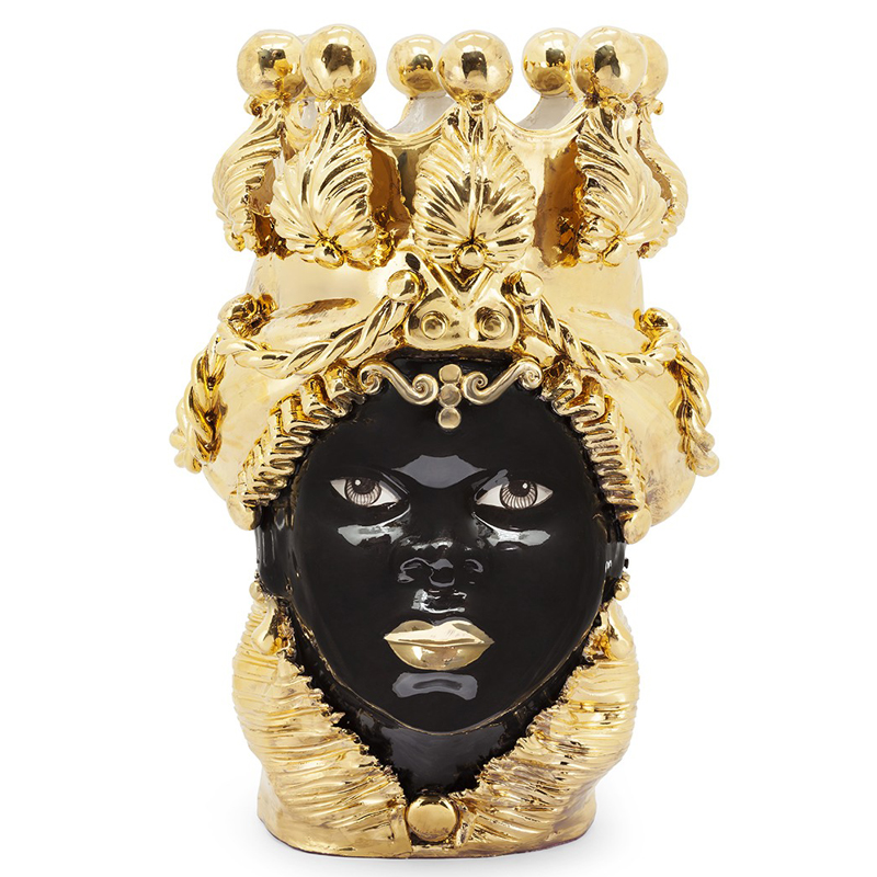 Ваза VASE MORO LADY BIG DREAMS gold Черный Глянцевое золото Ваза VASE MORO LADY BIG DREAMS gold Черный Глянцевое золото в Тюмени | Loft Concept