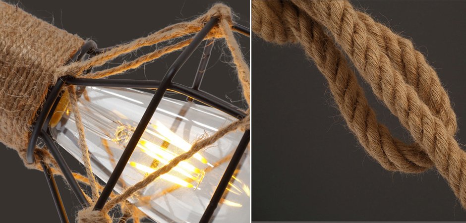 Подвесной светильник LOFT ROPE CHANDELIER CAGE Mono Подвесной светильник LOFT ROPE CHANDELIER CAGE Mono - Loft-Concept в Тюмени