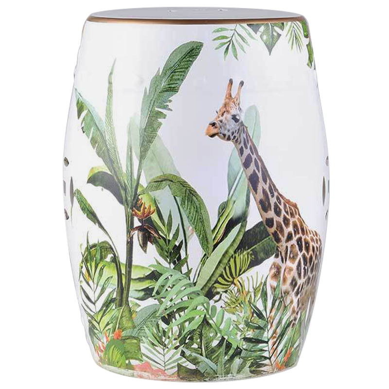 Керамический табурет Giraffe Tropical Animal Ceramic Stool White Белый Зеленый Коричневый Керамический табурет Giraffe Tropical Animal Ceramic Stool White Белый Зеленый Коричневый в Тюмени | Loft Concept