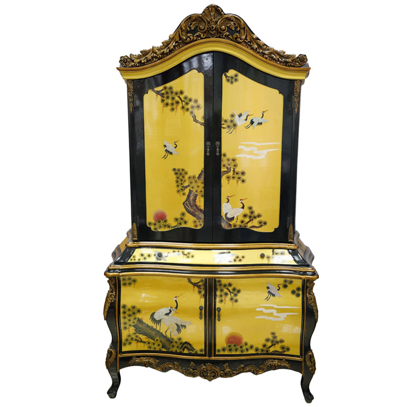 Китайский шкаф Grus cabinet Черный Золотой Китайский шкаф Grus cabinet Черный Золотой в Тюмени | Loft Concept