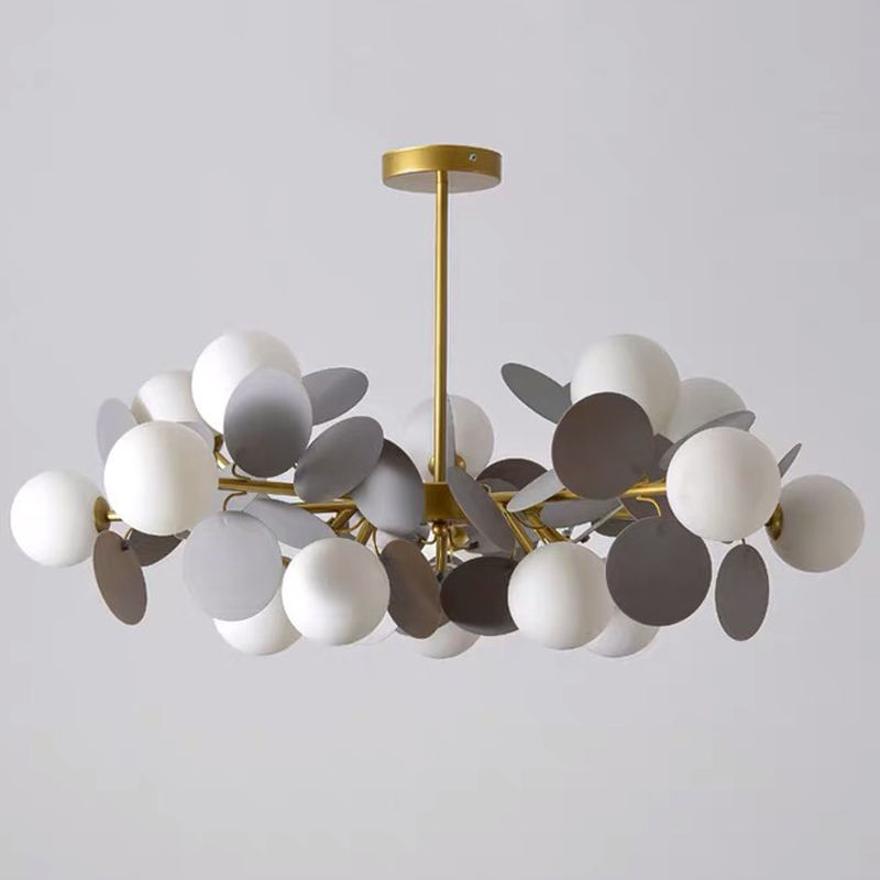 Люстра MATISSE Chandelier gray Золотой Белый Светло-серый Люстра MATISSE Chandelier gray Золотой Белый Светло-серый в Тюмени | Loft Concept