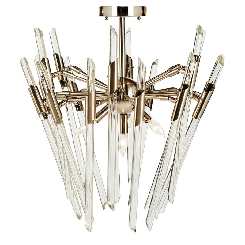 Потолочный светильник Ice Rods Chandelier nickel Никель в Тюмени | Loft Concept 