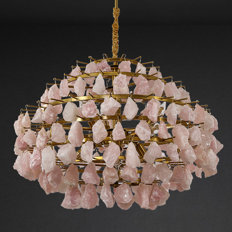 Hardis Pink stone Chandelier 65 Латунь Дымчатая Роза Hardis Pink stone Chandelier 65 Латунь Дымчатая Роза в Тюмени | Loft Concept