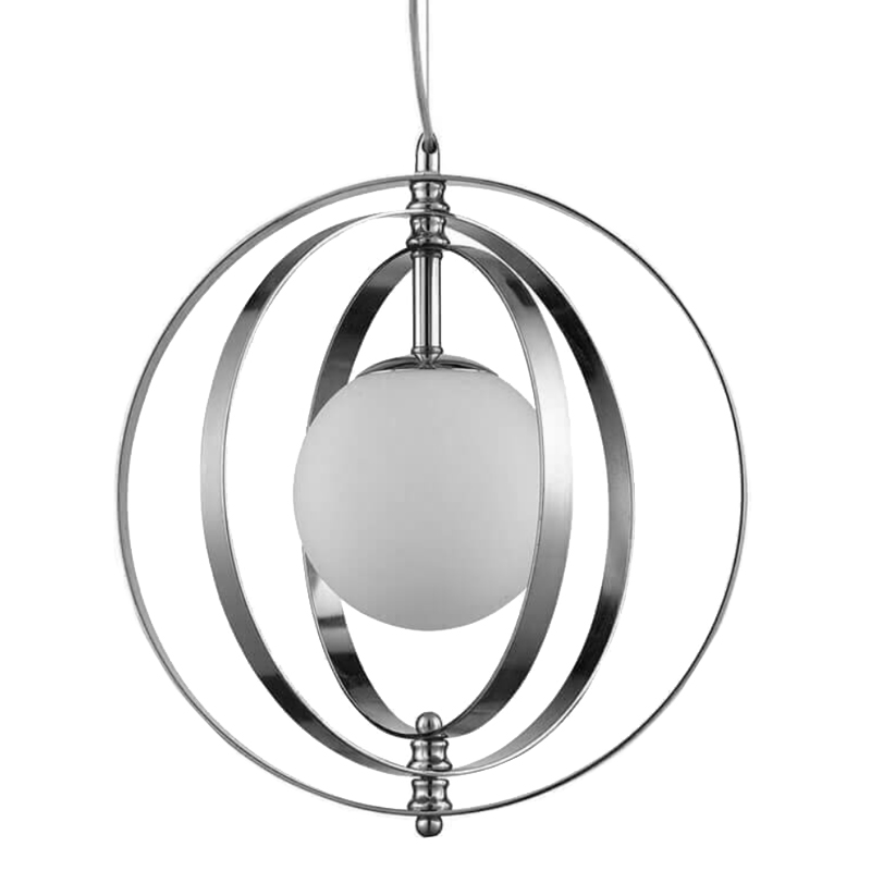 Светильник Satellite Three Rings Chrome Белое матовое стекло Хром Светильник Satellite Three Rings Chrome Белое матовое стекло Хром в Тюмени | Loft Concept