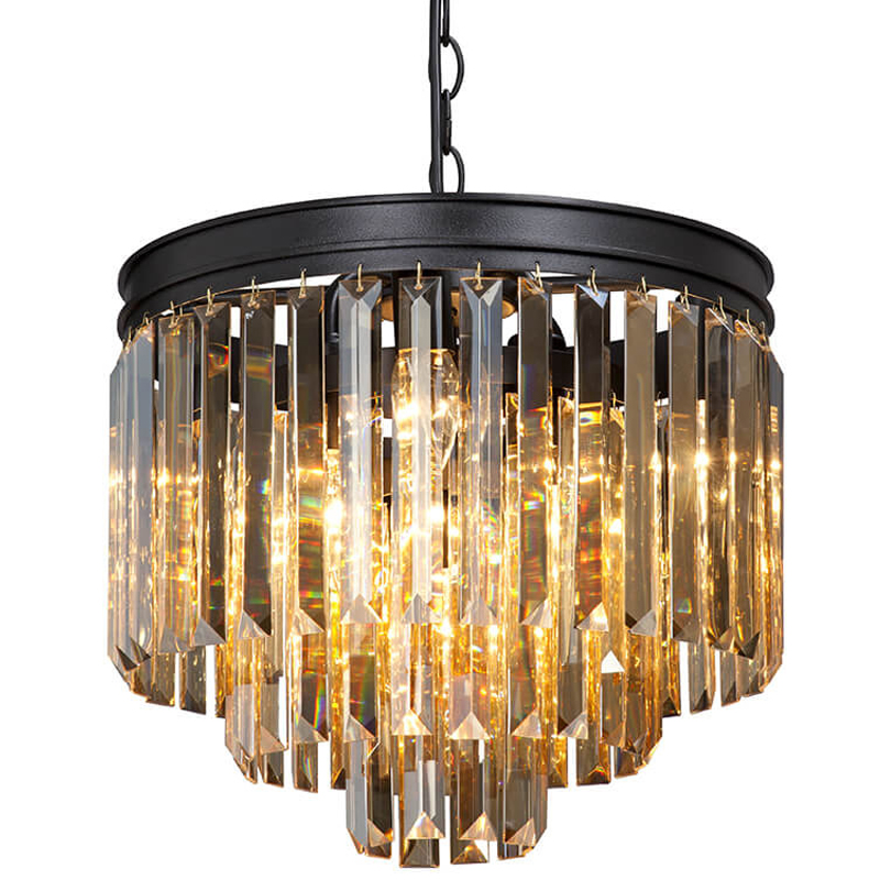 Люстра ODEON Amber GLASS 3-TIER Black Янтарное стекло D 36 Черный матовый Люстра ODEON Amber GLASS 3-TIER Black Янтарное стекло D 36 Черный матовый в Тюмени | Loft Concept
