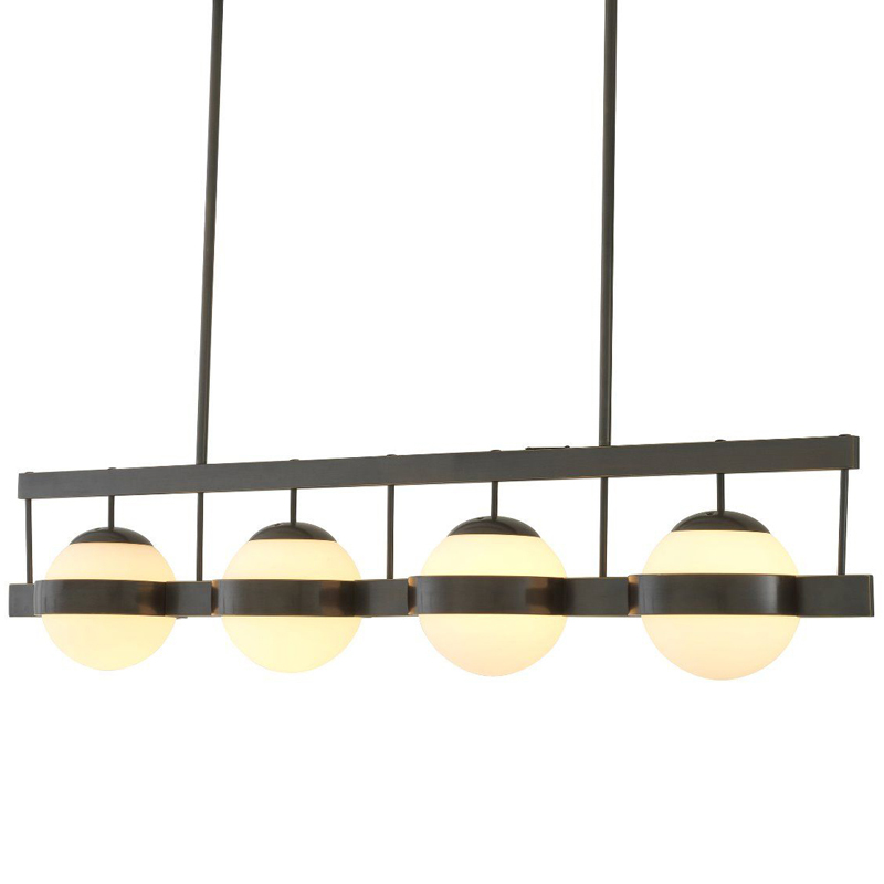 Люстра Eichholtz Chandelier Biba Bronze Темная бронза Белое матовое стекло Люстра Eichholtz Chandelier Biba Bronze Темная бронза Белое матовое стекло в Тюмени | Loft Concept